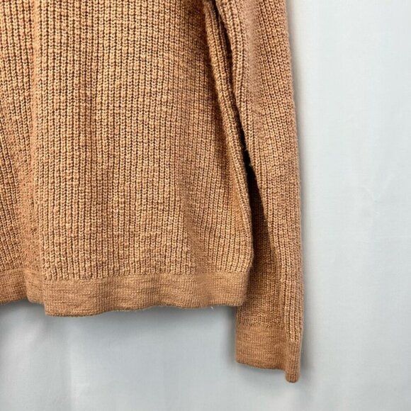 Aerie V-Back Pullover Sweater Women's M Spice Solid Long Sleeve Jewel Neck - Picture 4 of 9